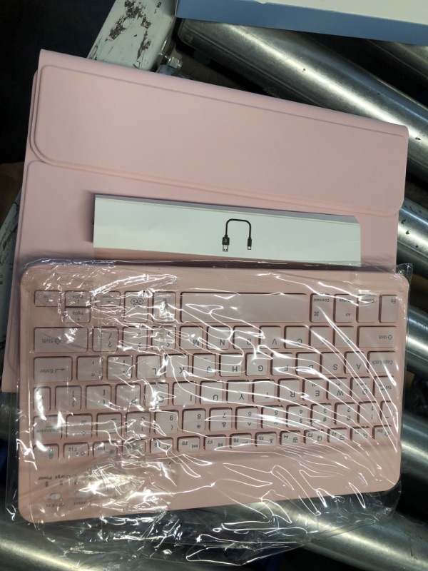 Photo 2 of *STOCK PHOTO/TITLE FOR REFERENCE* iPad Air 11-inch M2/ 10.9 Inch Air 5th 4th Generation Case with Keyboard - Backlit Wireless Detachable, Folio Cover with Pencil Holder for iPad Air 11 2024/ Air 5 2022/ Air 4 (Pink)