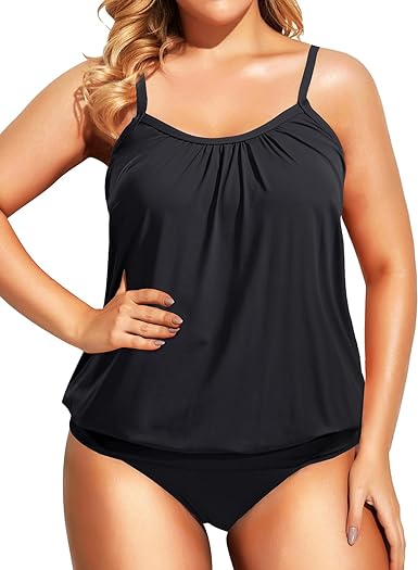 Photo 1 of Holipick Plus Size Tankini Swimsuit for Women Tummy Control Two Piece Bathing Suit Tankini (SIZE 20)