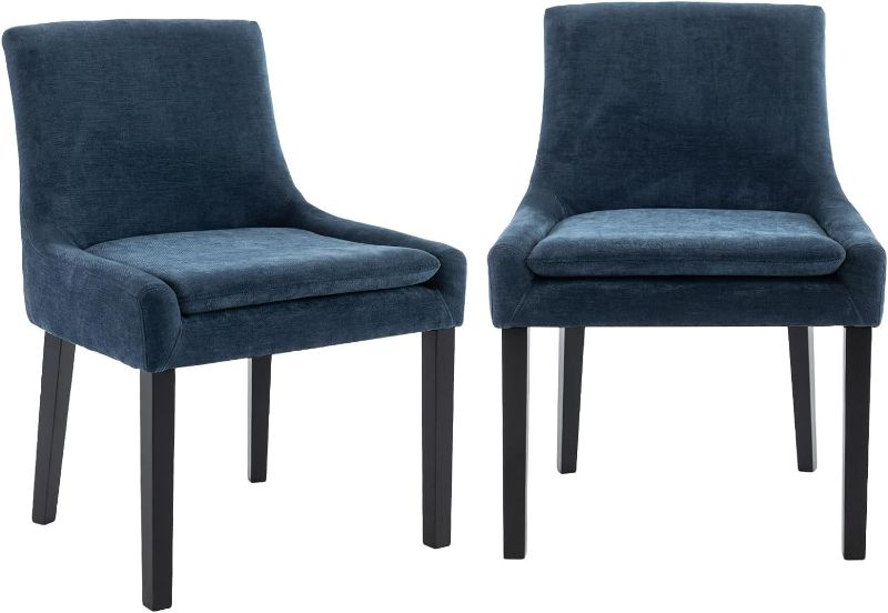 Photo 1 of ***USED - LIKELY MISSING PARTS - UNABLE TO VERIFY FUNCTIONALITY***
COLAMY Modern Dining Chairs Set of 2, Upholstered Fabric Accent Side Leisure Chairs with Mid Back and Wood Legs for Living Room/Dining Room/Bedroom/Guest Room-Blue