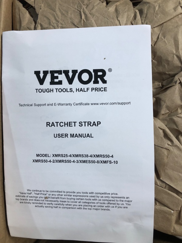 Photo 3 of **STOCK PHOTO FOR REFERENCE JUST 3 RATCHETS, WITH 3 ROPES, AND ONE BAG** VEVOR Heavy Duty Ratchet Straps (3PK), 1,1128 lb Break Strength 2" x 8' Ratchet Straps Tie Down with Double J Hook, (3) 2" x 38'' Axle Straps for Moving Motorcycle, Trailer & Trucks 