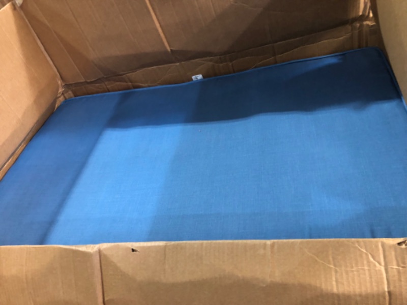 Photo 2 of Sunnydaze 41-Inch x 18-Inch Weather-Resistant Indoor/Outdoor Bench Cushion - Blue