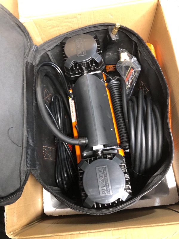 Photo 2 of ALL-TOP Air Compressor Kit, Dual Cylinder 12V Portable Inflator 12.35 ft³/Min, Offroad Air Compressor Pump for Truck Tires, Heavy Duty Max 150 PSI for 4x4 Vehicle & RV