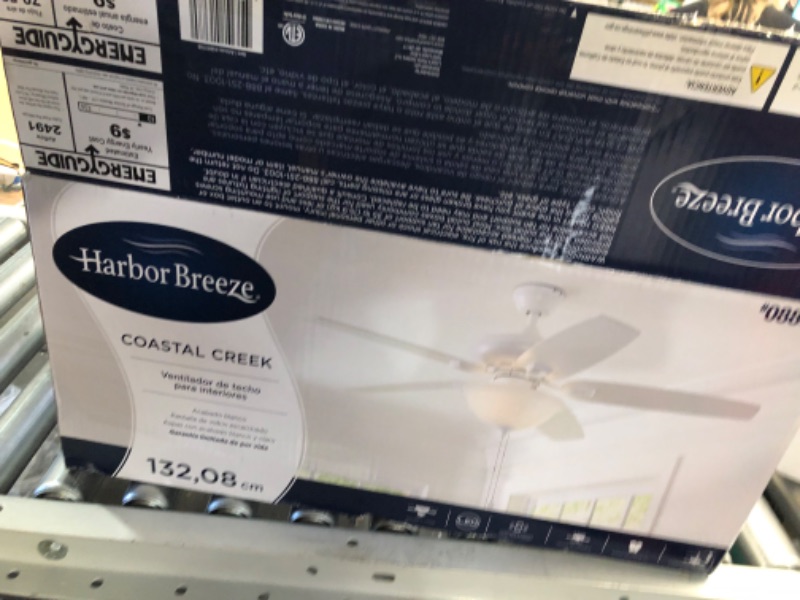 Photo 6 of Harbor Breeze Coastal Creek 52-in White Indoor Ceiling Fan with Light Kit