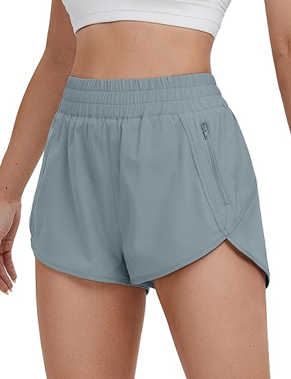 Photo 1 of Medium BMJL Women's Running Shorts Elastic High Waisted Shorts Pocket Sporty Workout Shorts Quick Dry Athletic Shorts Pants