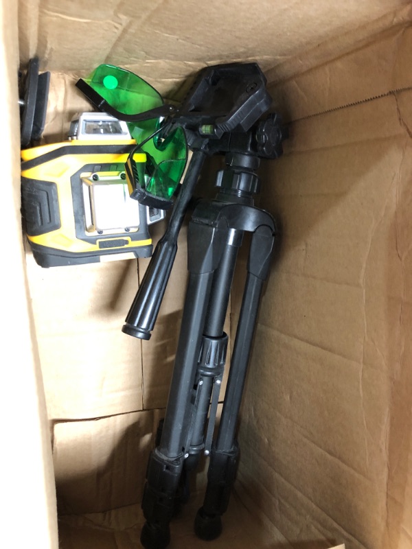 Photo 1 of PREXISO Rechargeable 360° Self Leveling Green Laser Level with Tripod, Magnetic Base, Glasses - For Construction, Tile, Home Renovation
