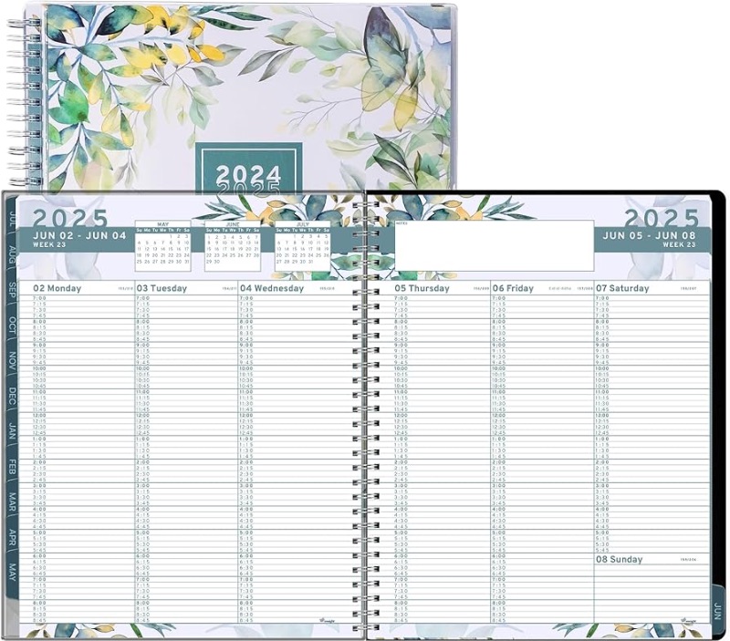 Photo 1 of Ensight 2024 - 2025 Appointment Book & Planner - 8.5 x 11 inches, Large Tabbed Daily Hourly Weekly Academic Planner, Calendar & Schedule Book 15-Minute time Slots, Business & Personal July 2024 - June 2025 (Floral)