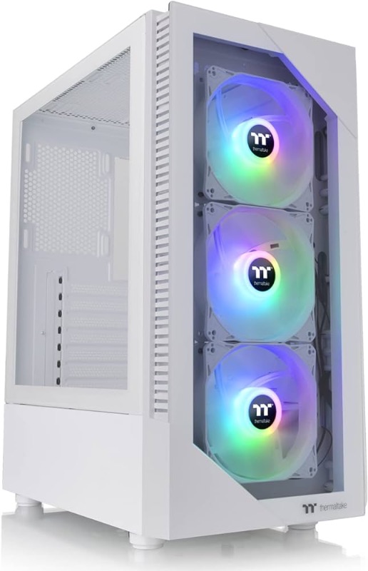 Photo 1 of Thermaltake View 200 TG Snow ARGB Motherboard Sync ATX Tempered Glass Mid Tower Computer Case with 3x120mm Front ARGB Fan, CA-1X3-00M6WN-00 14.78"DX8.27"WX18.11"h