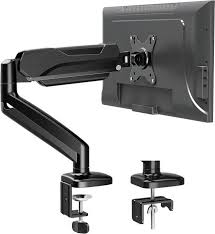 Photo 1 of MOUNTUP Single Monitor Desk Mount, Adjustable Gas Spring Monitor Arm Support Max 32 Inch, 4.4-17.6lbs Screen, Computer Monitor Stand Holder with Clamp/Grommet Mounting Base, VESA Mount Bracket, Black