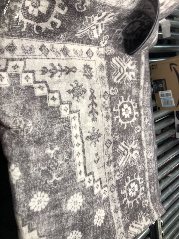 Photo 2 of  Ultra-Thin Print Boho Vintage Aesthetic Carpet,  Distressed Gray 