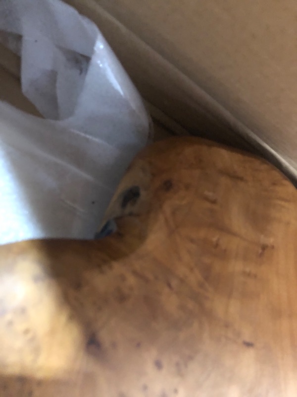 Photo 1 of HOEGMST 27.5 Inch Live Edge Side Table, Wood Freeform Small End Table with Waterproof Surface, Rustic Accent Table Unique for Living Room, Bedroom, Home 27.5"D x 27.5"W x 20.5"H