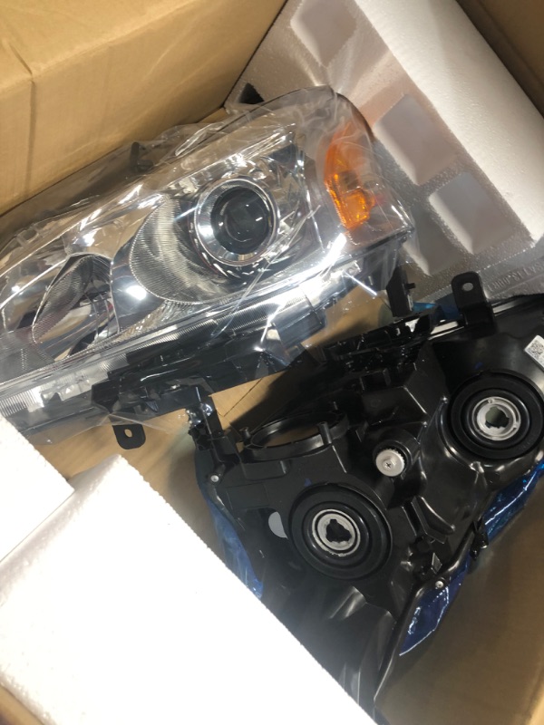 Photo 1 of Headlight Assembly for 2010 2011 2012 2013 2014 Subaru Legacy/Outback Chrome Housing Clear Reflector Driver and Passenger Side Headlamp