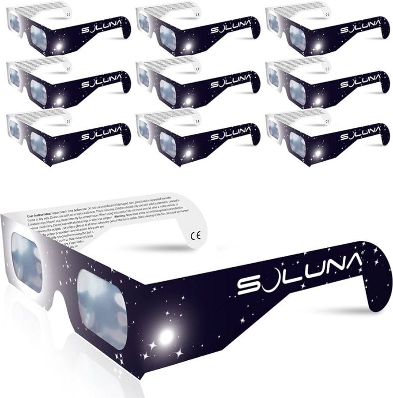 Photo 1 of 3PK NON REFUNDABLE--Solar Eclipse Glasses AAS Approved 2024 - Made in the USA CE and ISO Certified Safe Shades for Direct Sun Viewing 3(10 Pack)
Amazon's