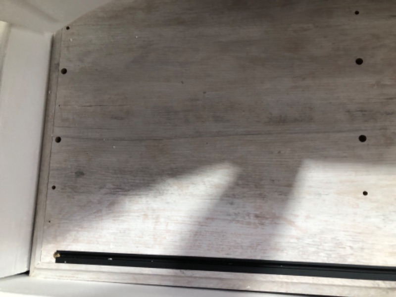 Photo 4 of **DAMAGED**
ROCKPOINT Modern Farmhouse Sliding Fence Door Stand  58inch White Wash