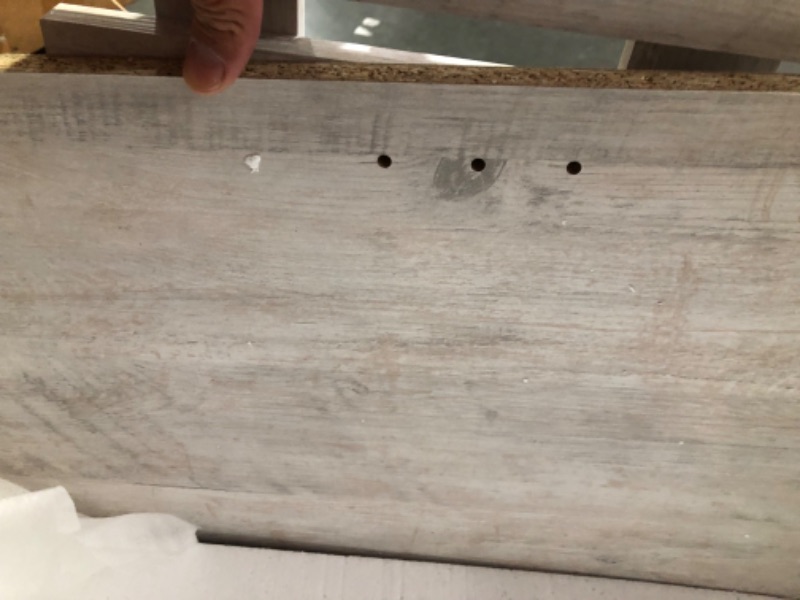 Photo 6 of **DAMAGED**
ROCKPOINT Modern Farmhouse Sliding Fence Door Stand  58inch White Wash