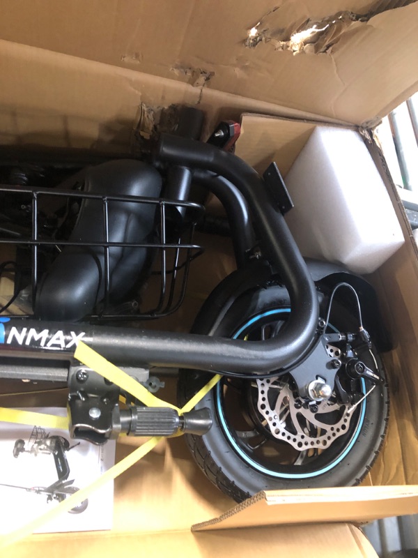 Photo 3 of **NON-FUNCTIONAL/FOR PARTS ONLY**  URBANMAX C1 Electric Scooter with Seat, 450W Max Speed 15.5 Mph up to 22 Miles Range,  with Basket, UL Certified