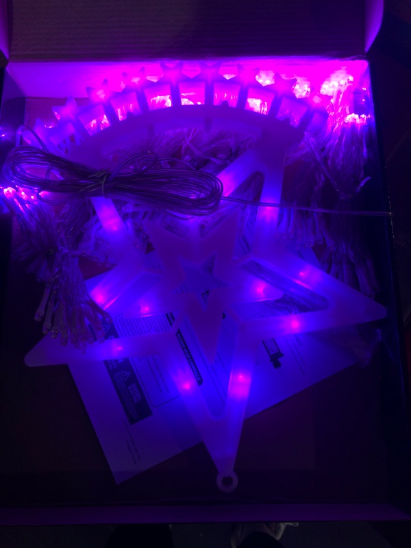 Photo 2 of (NON-REFUNDABLE) Purple and Orange Spider Web Halloween Lights Outdoor, 350LED Lighted Spider Web Lights with 8 Modes(Purple&Orange)