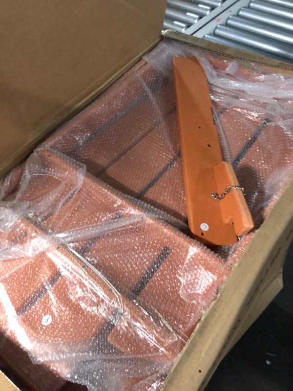 Photo 4 of ***USED - LIKELY MISSING PARTS - UNABLE TO VERIFY FUNCTIONALITY***
KINGYES Folding Adjustable Backrest Adirondack Chair, Orange Embossing Orange