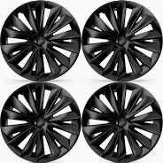 Photo 1 of POSWIS Tesla Model Y Wheel Covers 19 Inch Hubcaps Fit 2019-2023 Tesla Model Y Matte Black Tesla Model Y Rims Wheel Covers Replacement Accessories(4 Pack)