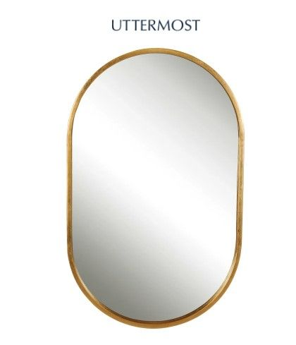 Photo 1 of (READ FULL POST) Uttermost Varina 32" x 20" Oval Sleek Vanity Bathroom Wall Mirror
