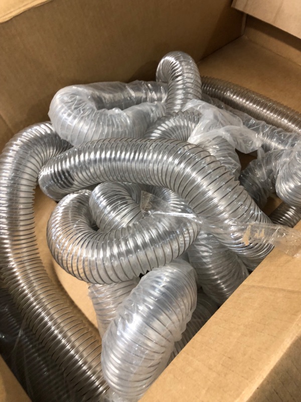 Photo 2 of Therwen 2-1/2 Inch x 65.5 FT PVC Dust Collection Hose Clear Flexible Vacuum Hose Fittings Debris Fume Collection Accessories for Woodworking, Vacuums Cleaner, Dust Collection Systems