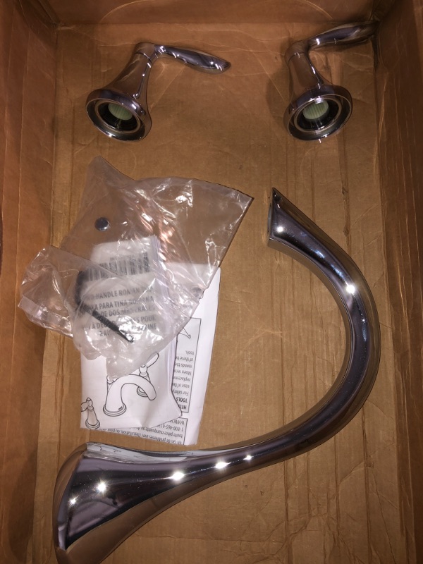 Photo 2 of (NON-REFUNDABLE) Moen Eva Chrome Two-Handle Deck Mount Roman Tub Faucet Trim Kit, Valve Required, T943 Chrome Faucet