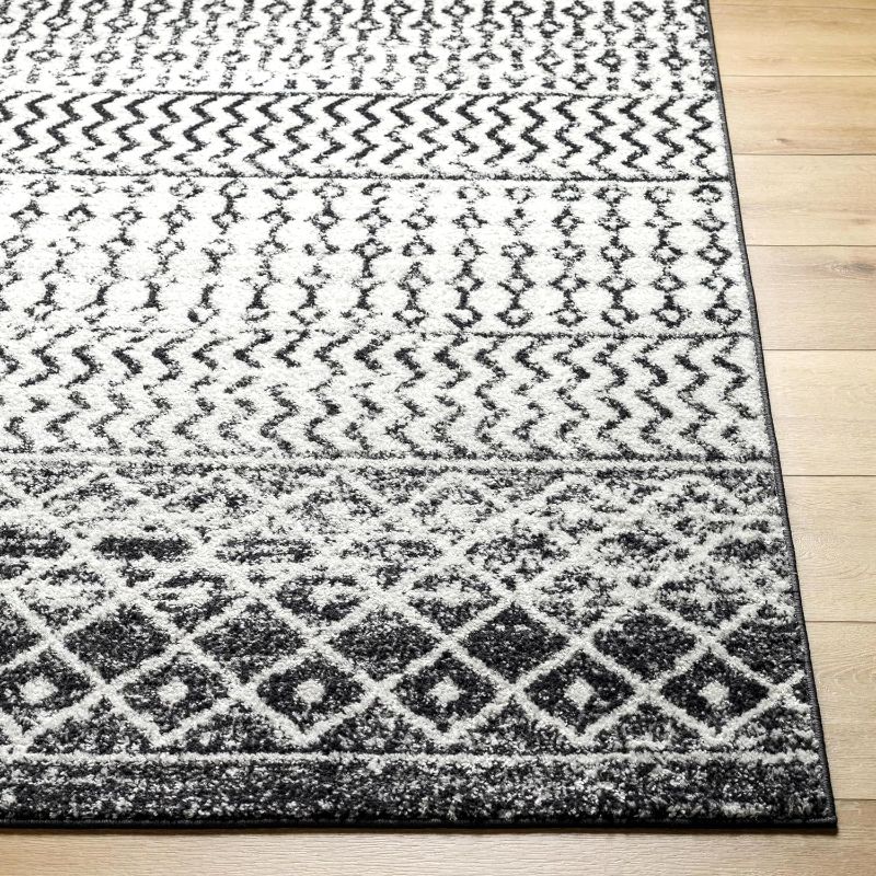 Photo 1 of (Similar to Stock Photo) Chester Boho Moroccan Area Rug,6'7" x 9',Black