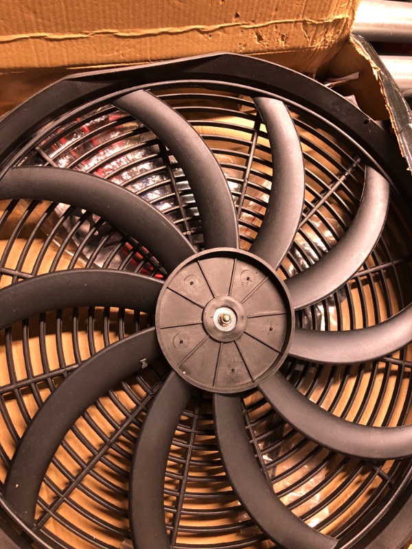 Photo 1 of 16" Slim Push Pull 12V Electric Radiator Cooling Fan with Adjustable Electric 12V Radiator Fan Thermostat Control Relay Wire Kit for All Radiators, Oil Coolers, Transmission Coolers