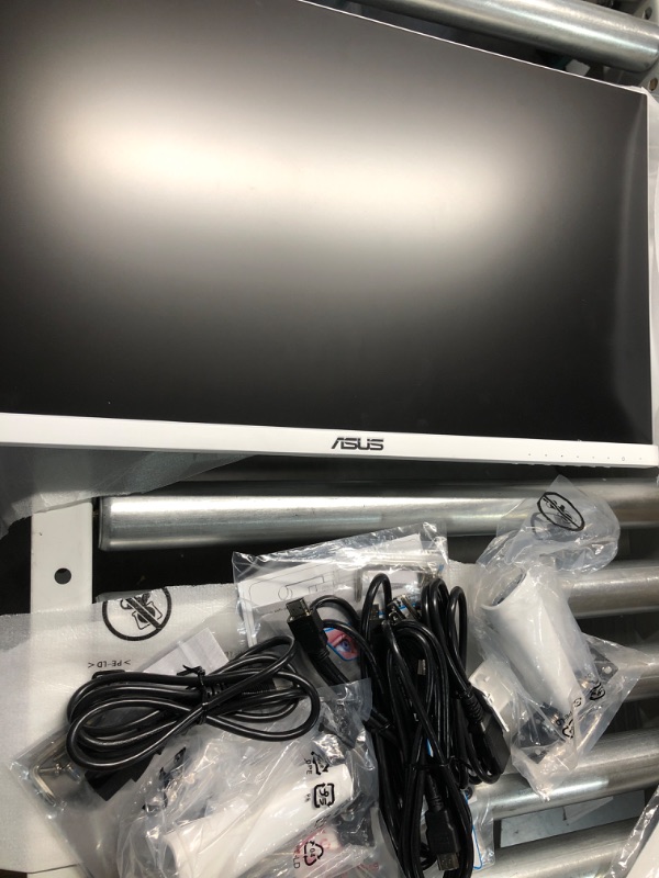 Photo 2 of ASUS VY249HE-W 23.8” 1080P Monitor - White, Full HD, 75Hz, IPS, Adaptive-Sync/FreeSync, Eye Care Plus, Color Augmentation, Rest Reminder, HDMI, VGA Frameless VESA Wall Mountable 24" IPS FHD 75Hz Rest Reminder (White)