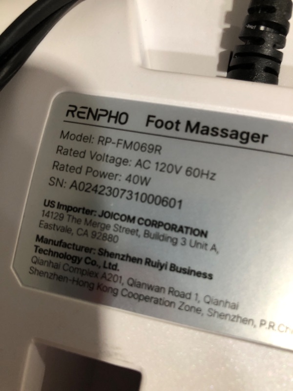 Photo 5 of (used)(functional) RENPHO Foot Massager Machine with Heat, Electric Shiatsu Foot Massager