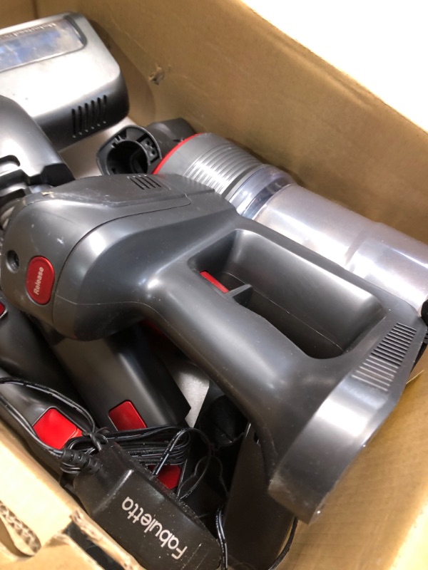 Photo 3 of ***NONREFUNDABLE - NOT FUNCTIONAL - FOR PARTS ONLY - SEE COMMENTS***
FABULETTA Cordless Vacuum Cleaner, Strong Brushless Motor with 24Kpa Max Suction, 6 in 1 Lightweight Stick Cleaner 45 Min Runtime 