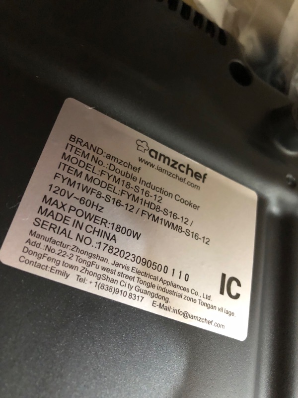 Photo 4 of Electric Cooktop AMZCHEF Double Induction Cooker with 2 Burners, Ultra-thin Body, Independent Control,10 Temperature Levels