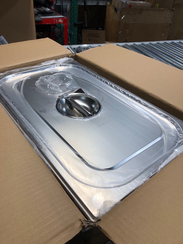 Photo 2 of 3 Pack Full Size Hotel Pan with Lid Set Include Full Size Pan Perforated Steam Pan Steam Table Pan Cover Restaurant Supplies for Kitchen