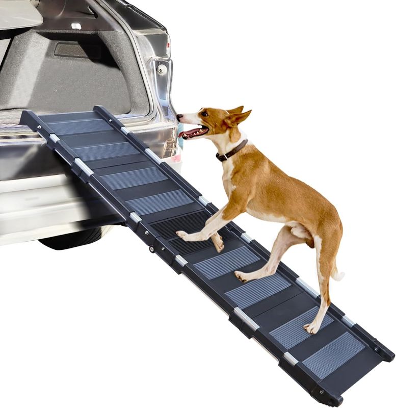 Photo 1 of RIZZARI Portable Dog Car Ramp, Foldable Dog Stairs for Medium & Large Dogs, Lightweight Truck & SUV Pet Ladder for Outdoor Use