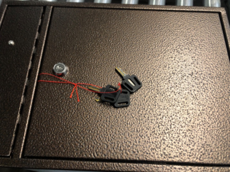 Photo 1 of Mail Boss 7418 High Steel Locking Mounted Mailbox-Office Drop Comment Letter Deposit, Bronze Tamper-Proof Wall Hanging Secured Document Box, Medium Bronze Mailbox