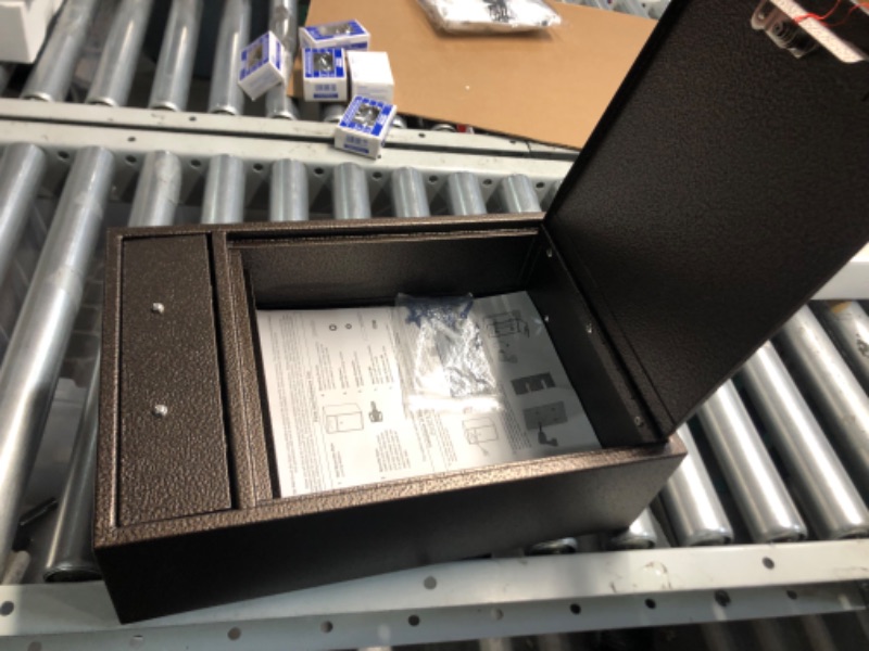 Photo 1 of Mail Boss 7418 High Steel Locking Mounted Mailbox-Office Drop Comment Letter Deposit, Bronze Tamper-Proof Wall Hanging Secured Document Box, Medium Bronze Mailbox