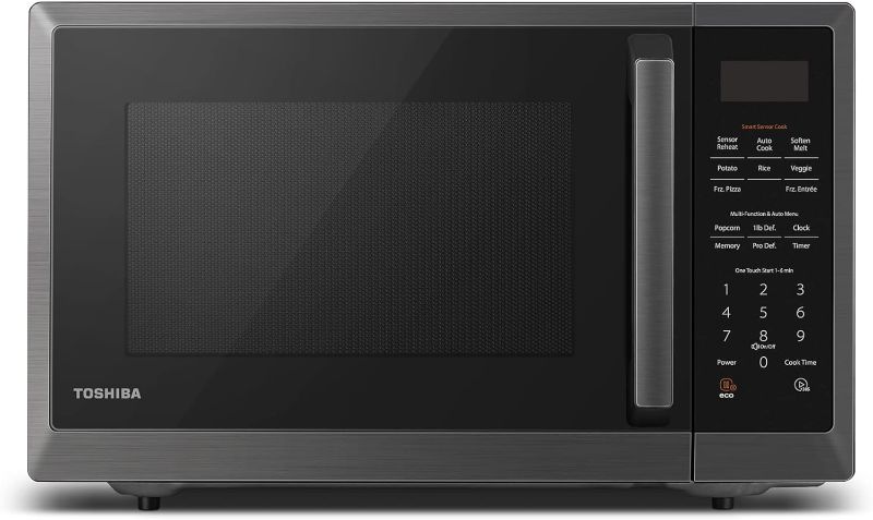 Photo 1 of ***NONREFUNDABLE - NOT FUNCTIONAL - FOR PARTS ONLY - SEE COMMENTS***
TOSHIBA ML2-EM12EA(BS) Countertop Microwave Oven With Stylish Design As Kitchen Essentials, Smart Sensor, ECO Mode & Mute Function, 1.2 Cu Ft With 12.4" Turntable, 1100W, Black Stainless