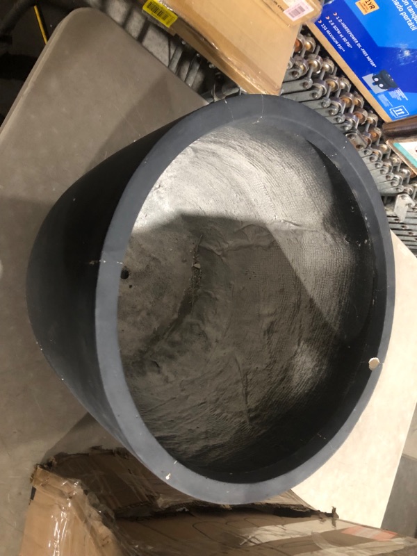 Photo 2 of ***NONREFUNDABLE - NOT FUNCTIONAL - FOR PARTS ONLY - SEE COMMENTS***
Round Charcoal Finish Concrete Modern Planter, 20" Diameter, 18.5" Depth