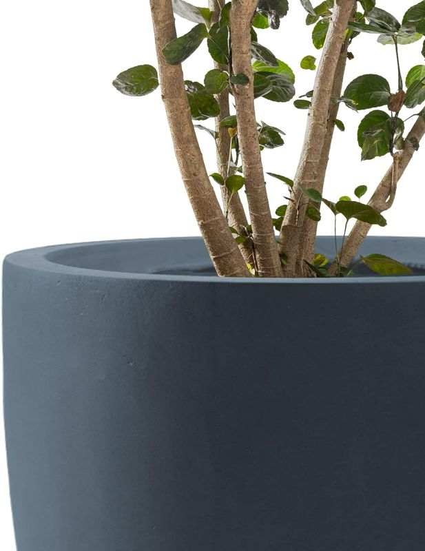 Photo 1 of ***NONREFUNDABLE - NOT FUNCTIONAL - FOR PARTS ONLY - SEE COMMENTS***
Round Charcoal Finish Concrete Modern Planter, 20" Diameter, 18.5" Depth