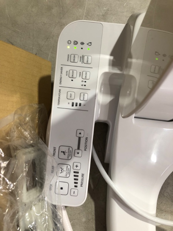 Photo 1 of ***USED - MISSING HARDWARE - POWERS ON - UNABLE TO TEST FURTHER***
TOTO WASHLET A2 Electronic Bidet Toilet Seat with Heated Seat and SoftClose Lid, Elongated, Cotton White - SW3004#01