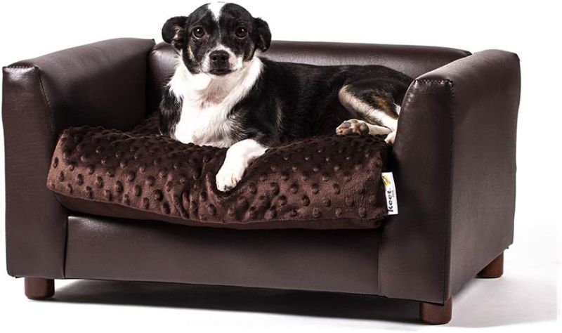 Photo 1 of  Fluffy  Pet Bed Sofa Chocolate Small