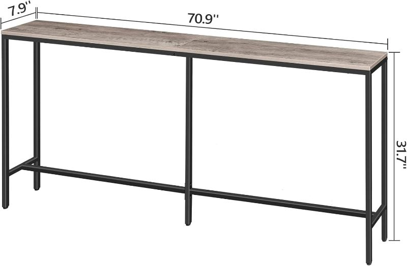 Photo 4 of (NON-REFUNDABLE) MAHANCRIS Console Table, 70.9" Narrow Long Sofa Table, Entryway Table, Industrial Sofa Table, Side Table, for Hallway, Living Room