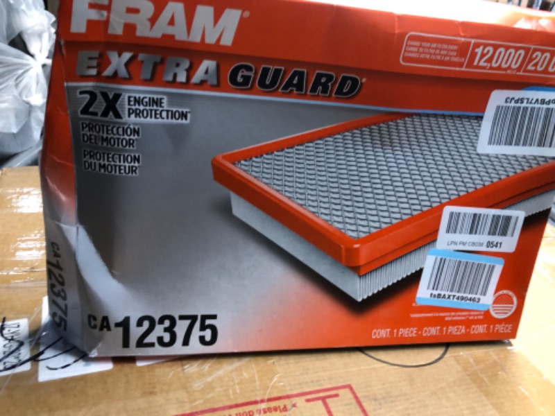 Photo 2 of FRAM Extra Guard CA12375 Flexible Replacement Engine Air Filter for Select Ram 1500 Models, Provides Up to 12 Months or 12,000 Miles Filter Protection