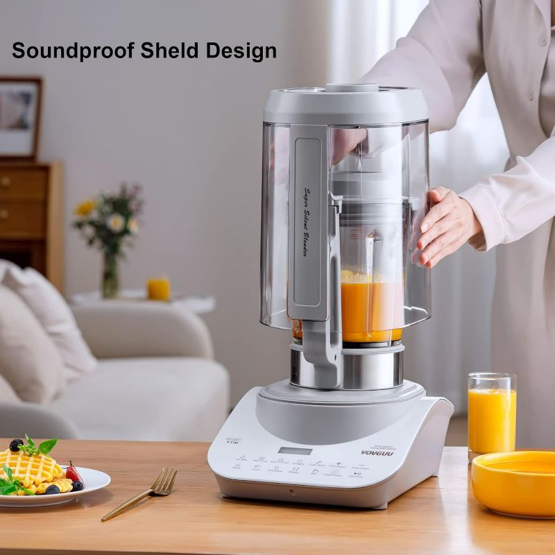 Photo 3 of ***USED - NO INSTRUCTIONS - POWERS ON - UNABLE TO TEST FURTHER***
VOVGUU Quiet Blender Commercial Low noise Soundproof Heat Milk, Soup, Quiet Smoothie Blender 48oz./1.5L Self-Cleaning