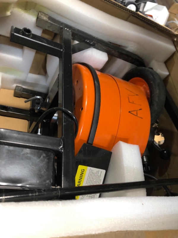 Photo 3 of ***USED - LIKELY MISSING PARTS - UNABLE TO VERIFY FUNCTIONALITY***
VEVOR Drain Cleaner Machine 100 FT x 1/2 Inch, Sewer Auger Auto Feed with 4 Cutter & Air-activated Foot Switch for 1" to 4" Pipes, Orange, Black Orange, Black 100Ft x 1/2Inch