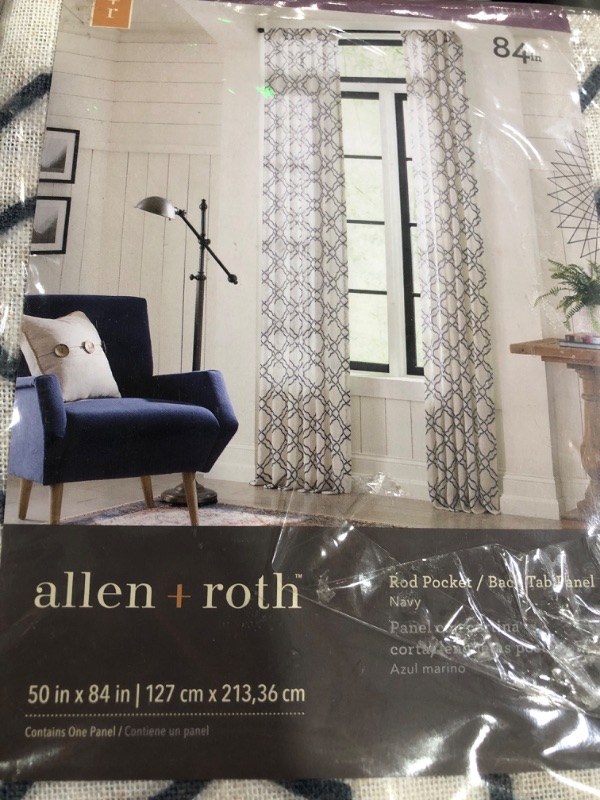 Photo 2 of (see images) allen + roth 84 in gray Light Filtering Back Tab Single Curtain Panel
