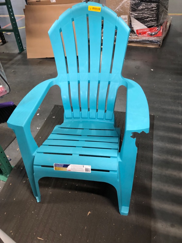 Photo 2 of * CRACKED ON LEFT LEG** RealComfort Teal Adirondack Chair