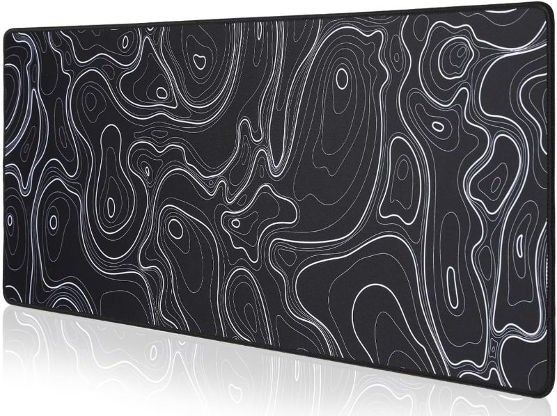 Photo 1 of Fish Pattern Marbled Design Large Mouse Pad with Durable Stitched Edges, Extended Gaming Keyboard Mousepad, Desktop Protector Mat, Office Desk Accessories Gifts 35.43" X 15.75" X 0.12"