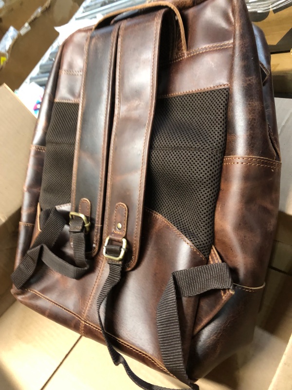 Photo 4 of ***SEE NOTES***Vintage Leather Backpack For Men 16" Laptop Bag Large Capacity Business Travel Hiking Shoulder Daypacks Business Office Brown (Laptop Backpack 3)