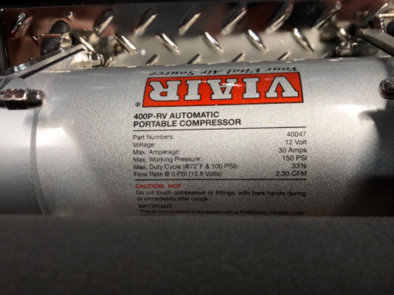 Photo 1 of Viair 400P - 40047 RV Automatic Portable Compressor Kit, Tire Pump, Truck/SUV Tire Inflator, Silver, For up To 35 Inch Tires