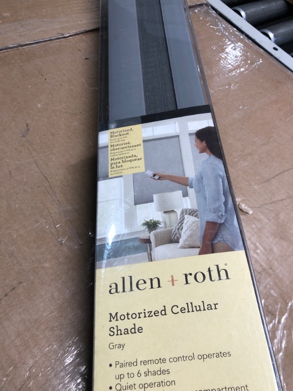 Photo 2 of ***USED - LIKELY MISSING PARTS - UNABLE TO VERIFY FUNCTIONALITY***
allen + roth 29-in x 72-in Gray Room Darkening Blackout Cordless Motorized Cellular Shade